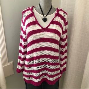 ☀️Tommy Bahama Beach Crochet Cotton Summer sweater